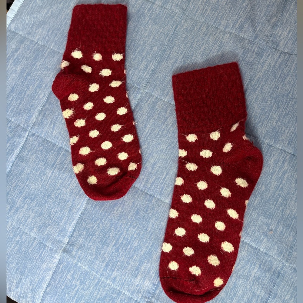 Polka Dot Red and White Socks